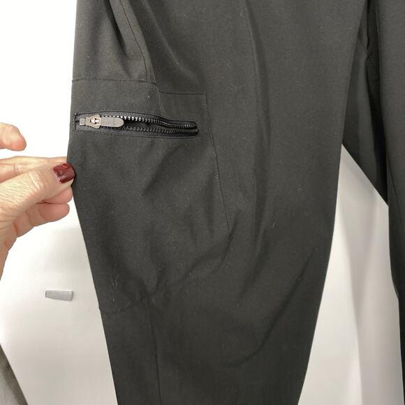 Chicos 2 Tech Pants Size Large Black flat Front Zip Elastic Waist Zenergy - Picture 5 of 9